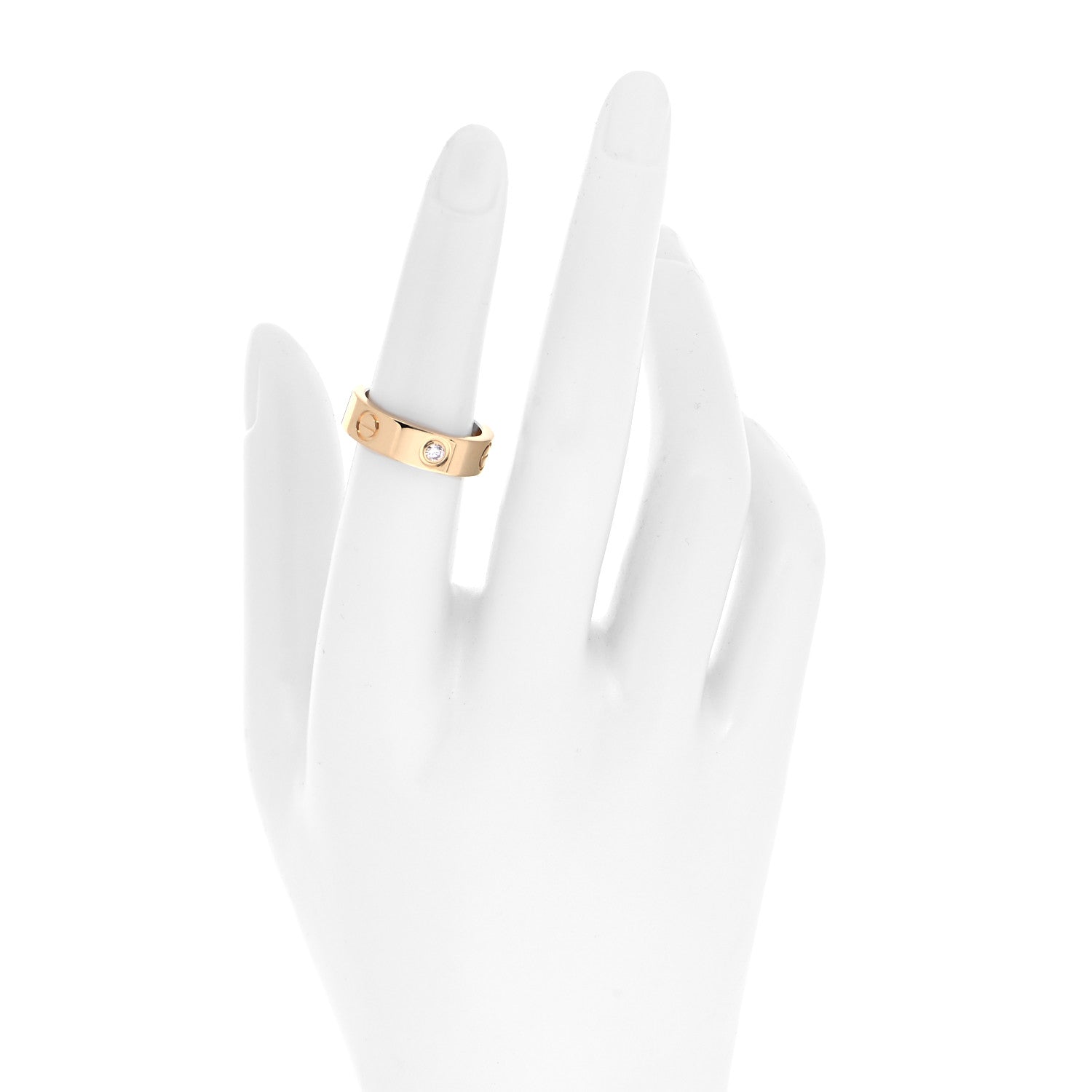 Cartier 18K Yellow Gold 3 Diamond 5.5mm LOVE Ring 52 6 2 of 4