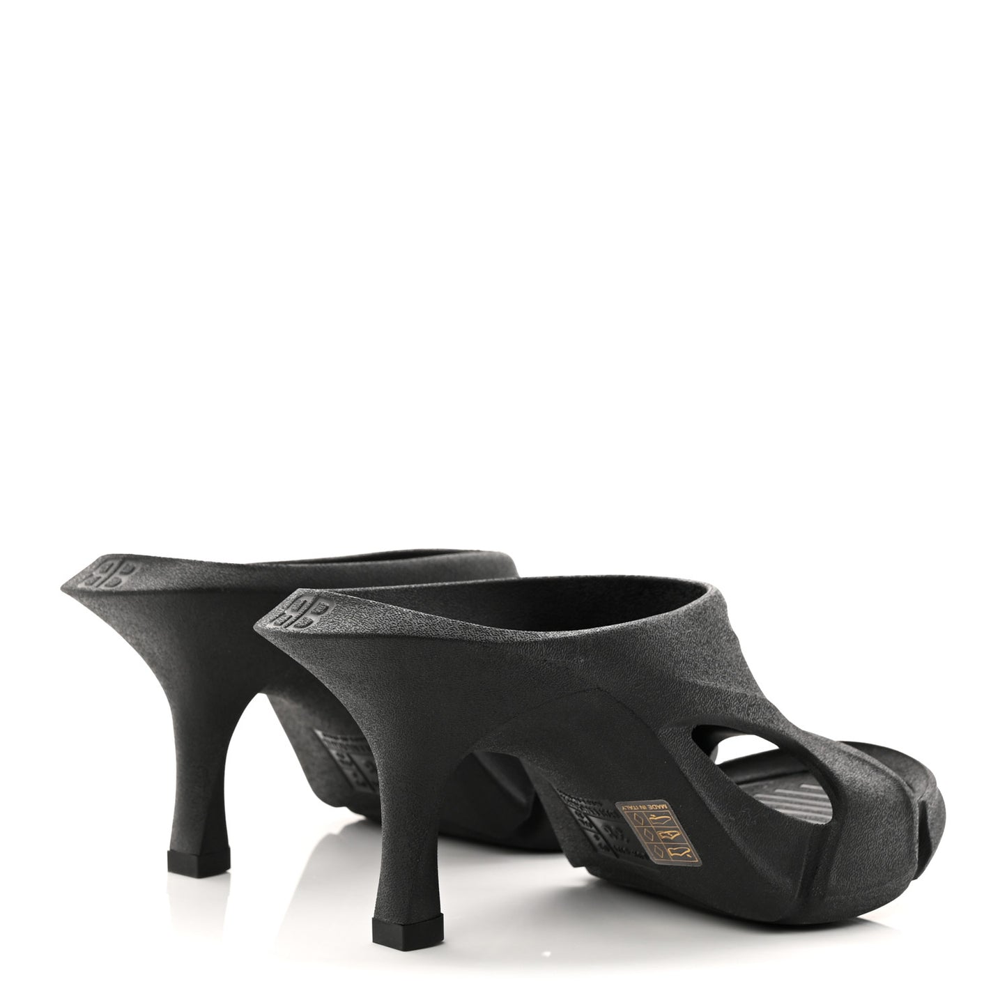 Rubber Womens Mold Slide Sandals 38 Black