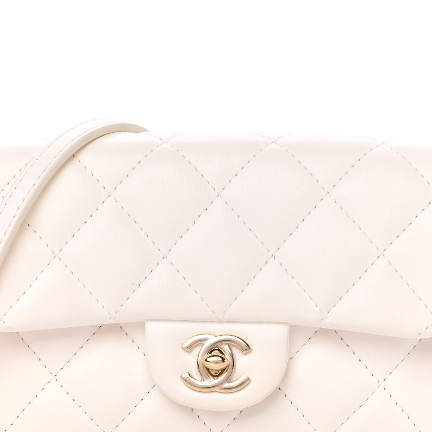Lambskin Quilted Mini My Precious Flap White