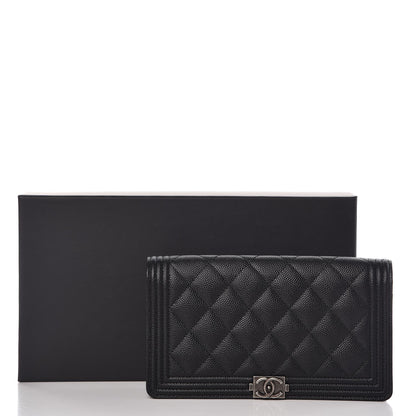 Chanel Caviar Quilted Boy Yen Wallet Black 9 of 9