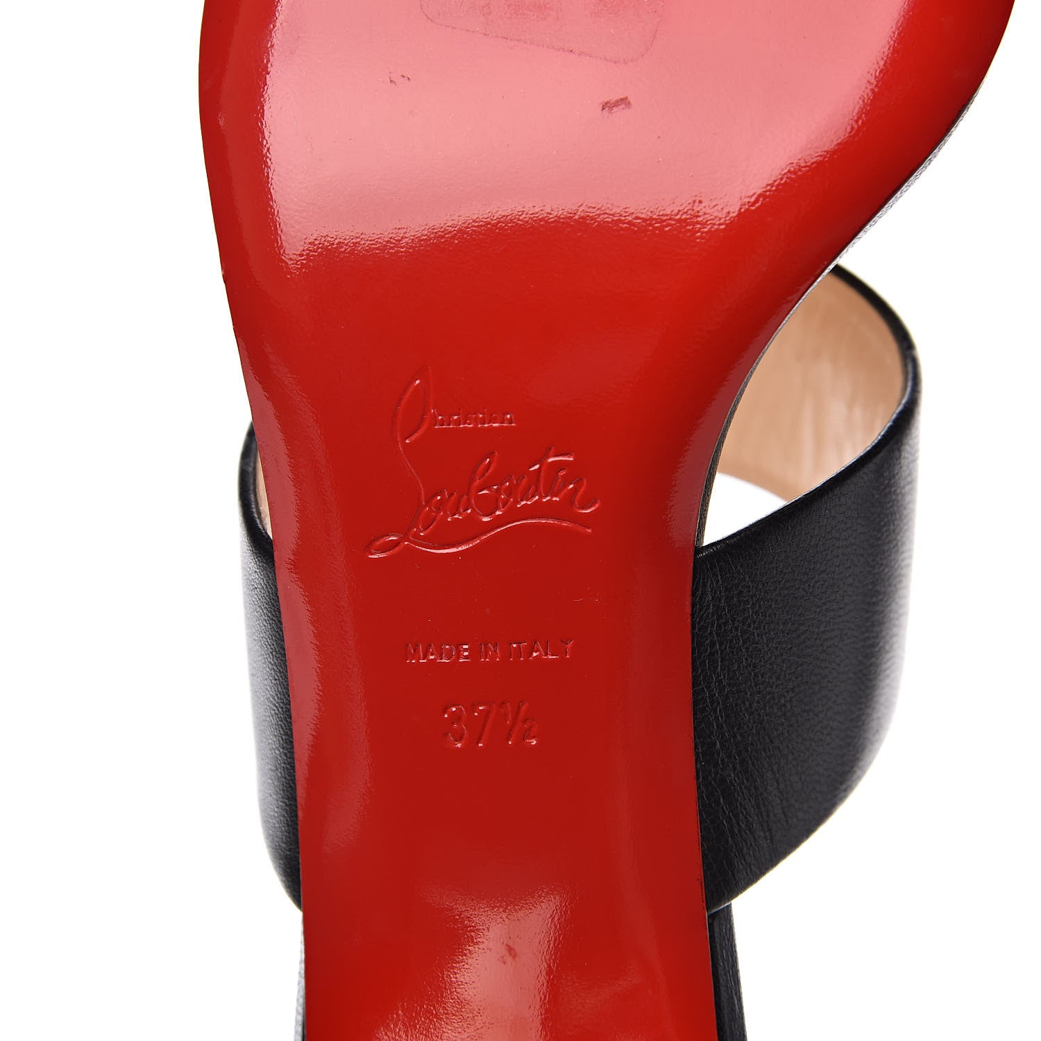 Christian Louboutin Nappa Vasa Opticat 55 Slide Sandals 37.5 Black Gold 8 of 11