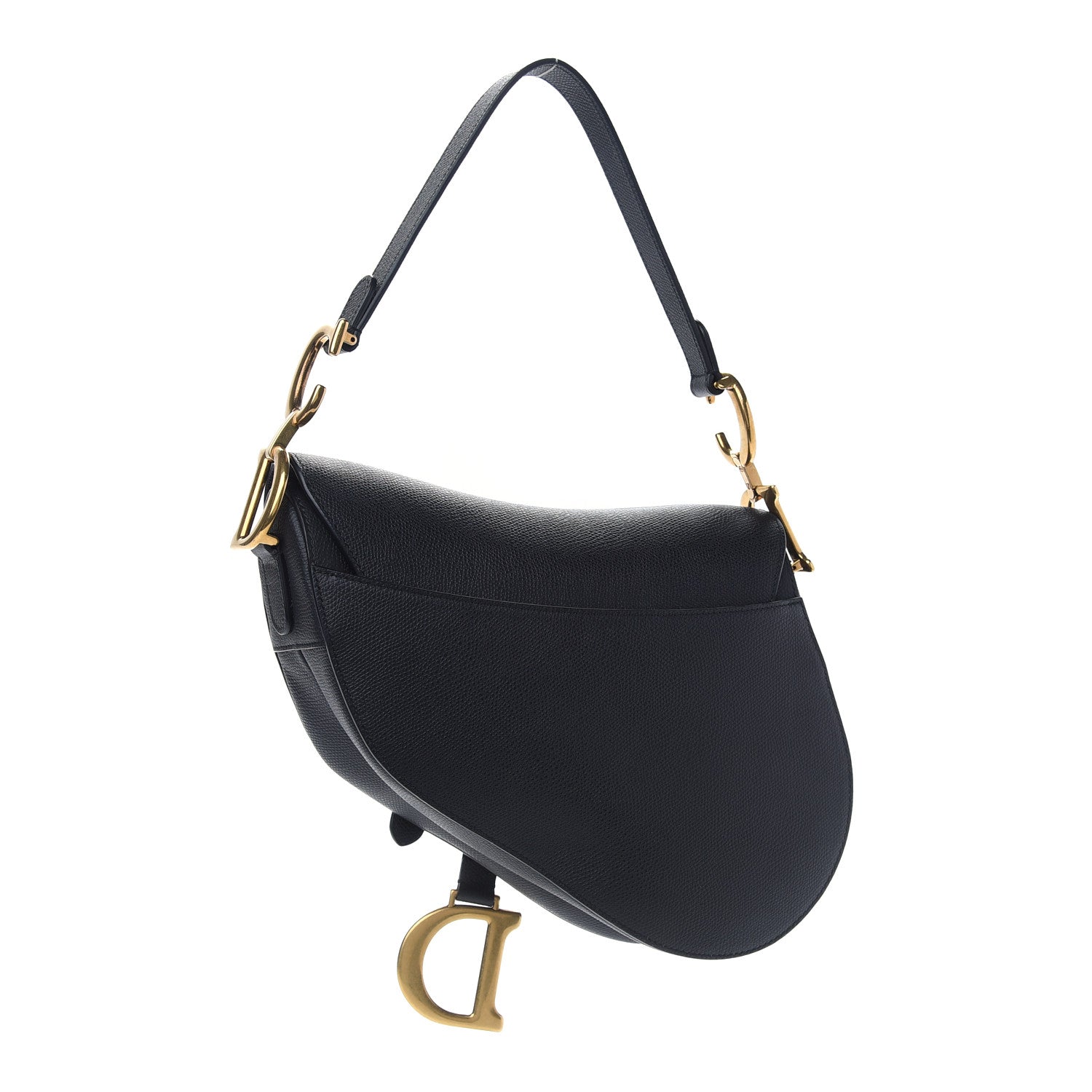 Christian Dior Grained Calfskin Saddle Bag Black 3 of 9