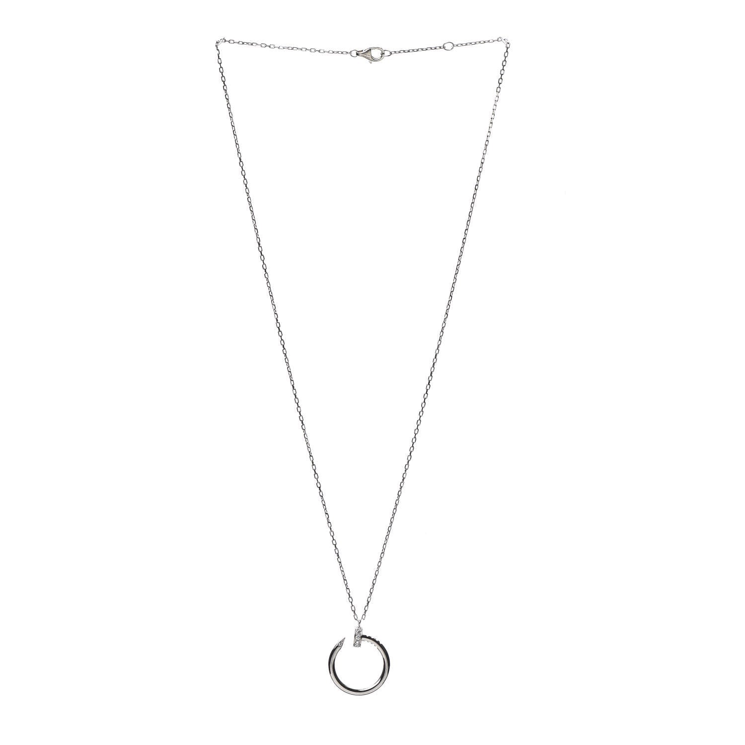 Cartier 18K White Gold Diamond Juste Un Clou Necklace 3 of 8