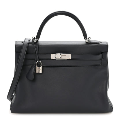 Hermes Swift Horseshoe Kelly Retourne 32 Bleu Obscur 7 of 10