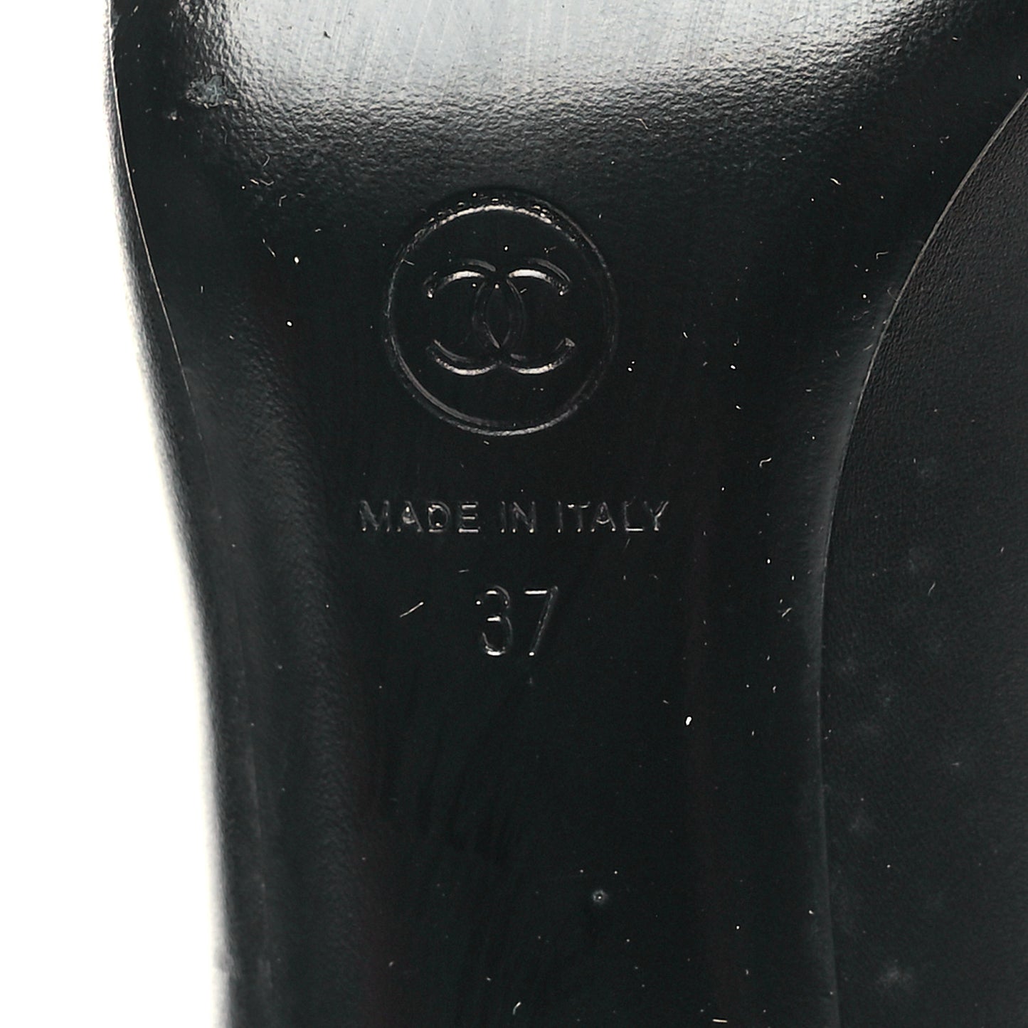 Calfskin CC Knee High Boots 37 Black