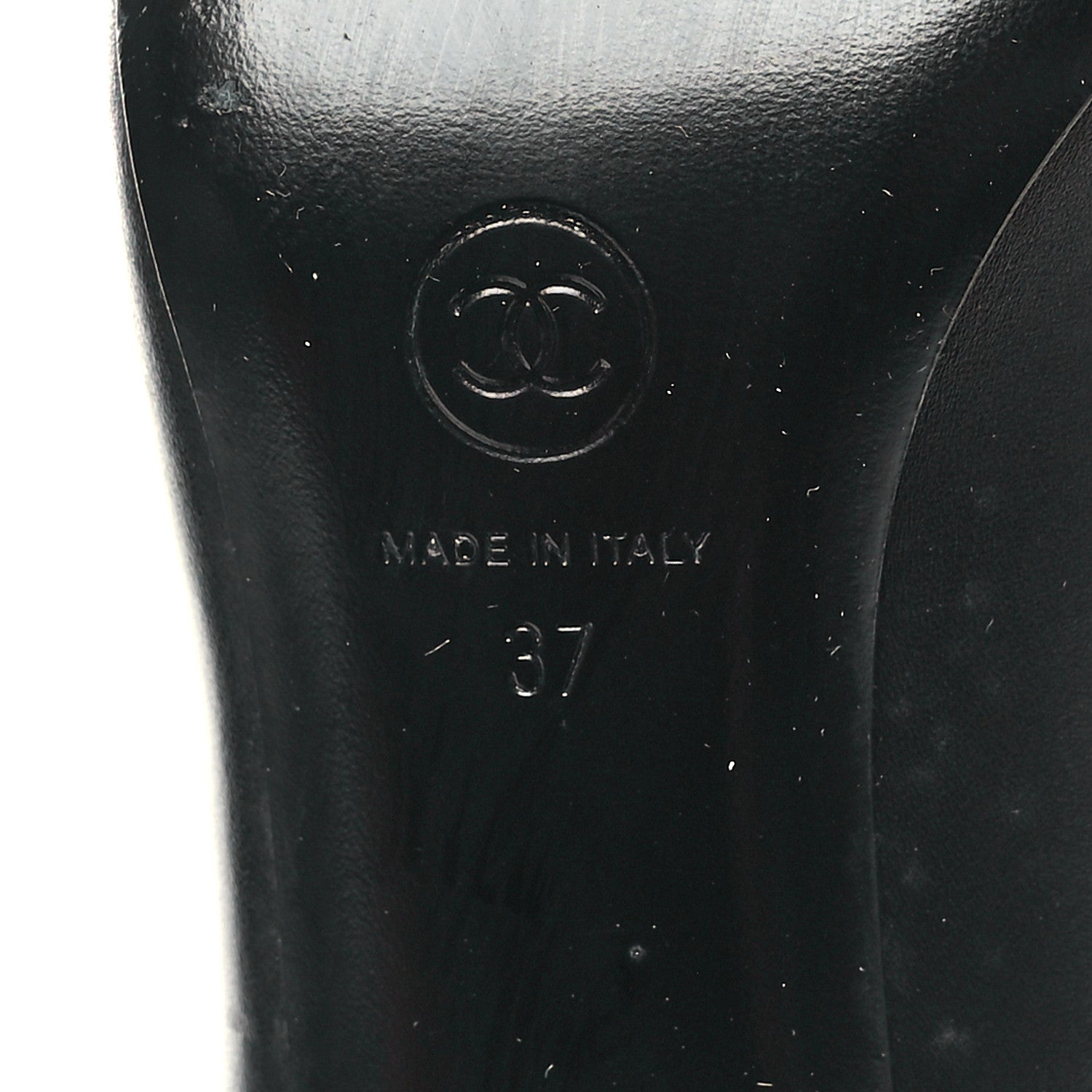 Chanel Calfskin CC Knee High Boots 37 Black 7 of 8