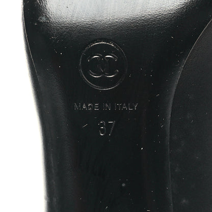 Chanel Calfskin CC Knee High Boots 37 Black 7 of 8