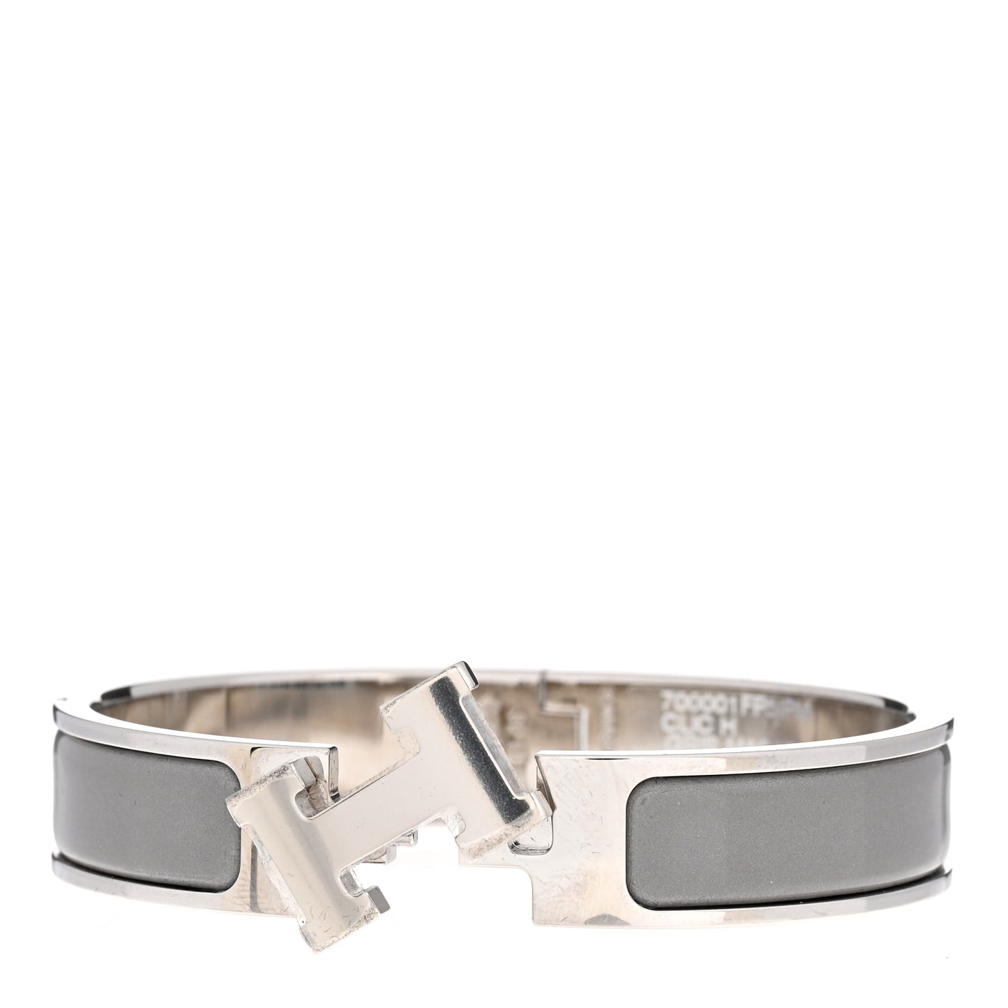 Enamel Narrow Clic Clac H Bracelet PM Gris Macadam