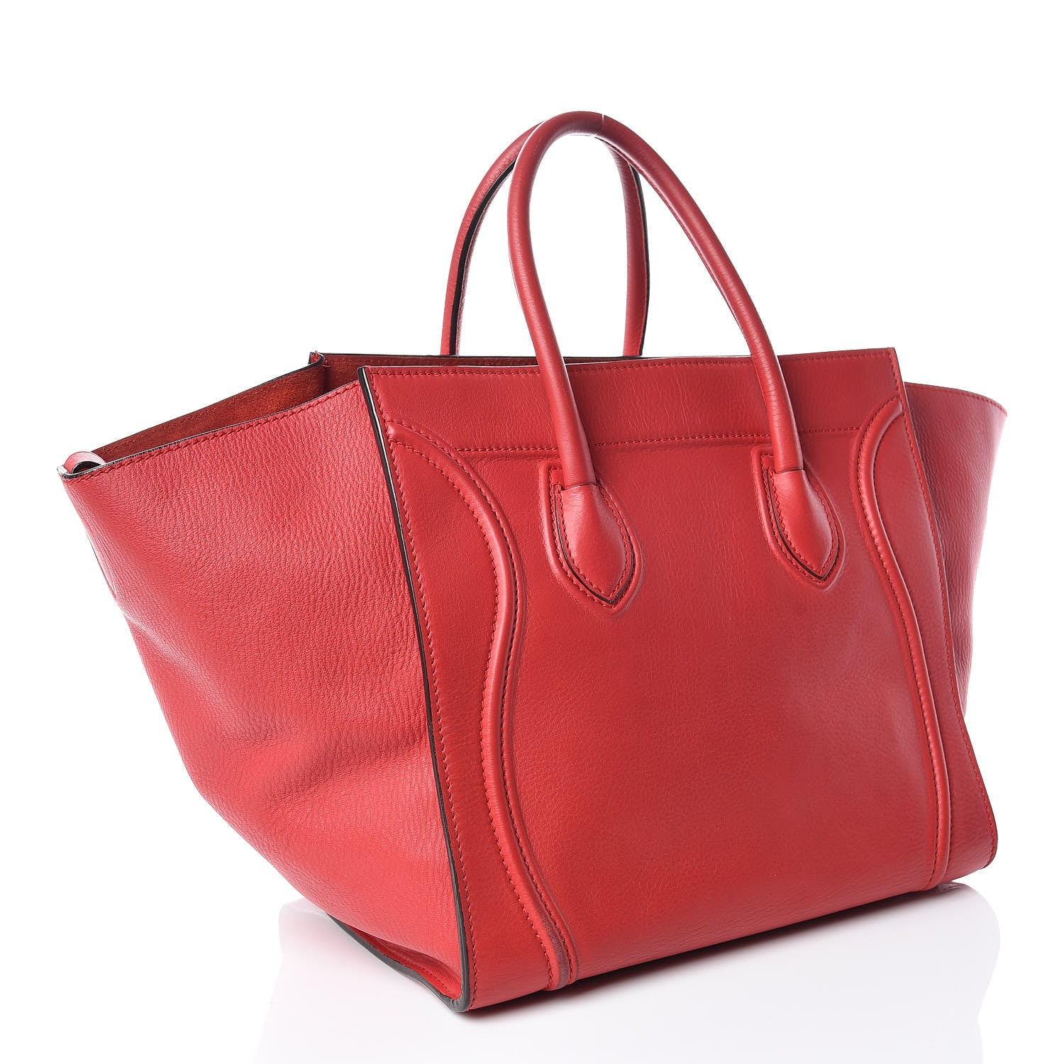 Celine Supple Calfskin Medium Phantom Luggage Vermillion 3 of 21