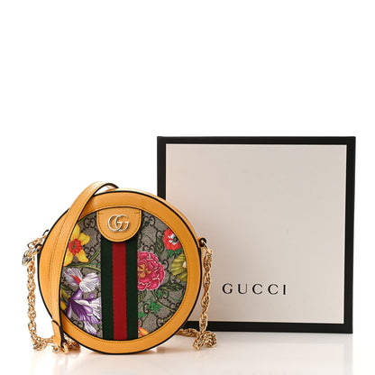 Gucci GG Supreme Monogram Flora Web Mini Ophidia Round Shoulder Bag Beige Multicolor Crop 12 of 12