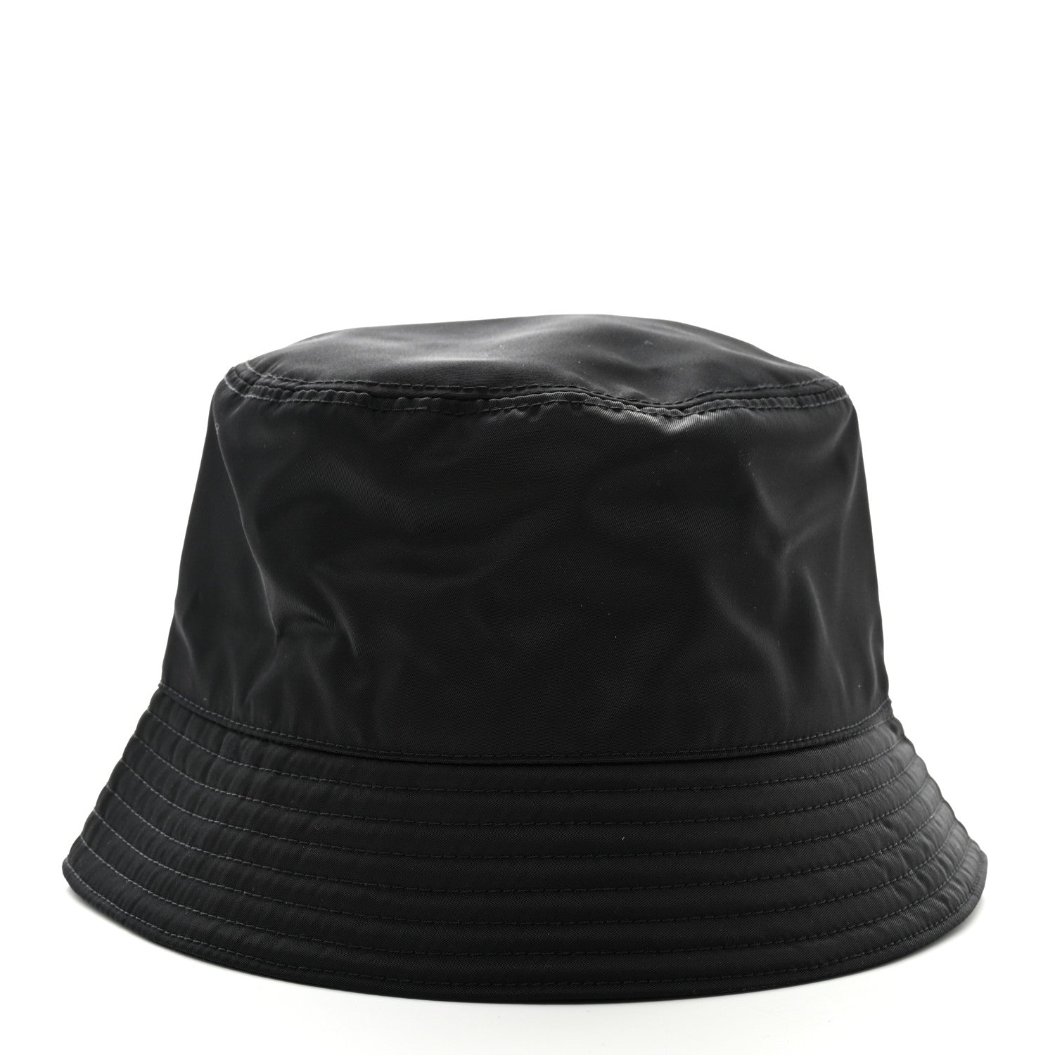 Prada Re-Nylon Metal Triangle Logo Womens Bucket Hat M Black 5 of 7