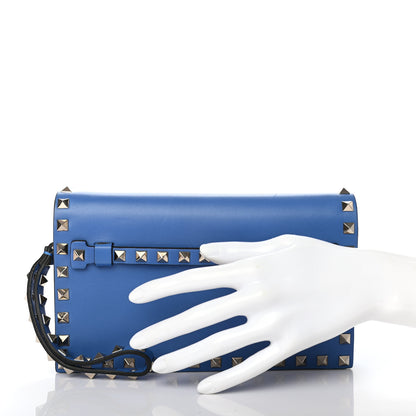 Valentino Garavani Nappa Small Rockstud Wristlet Clutch Light Sapphire 2 of 9