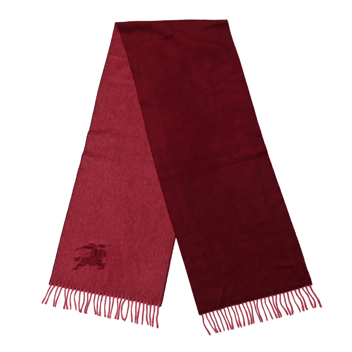 Cashmere Embroidered Fringe Scarf Red