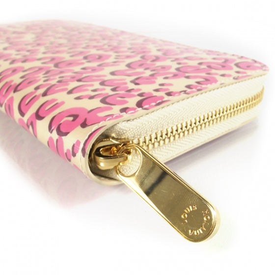 Leopard Zippy Wallet Coral White
