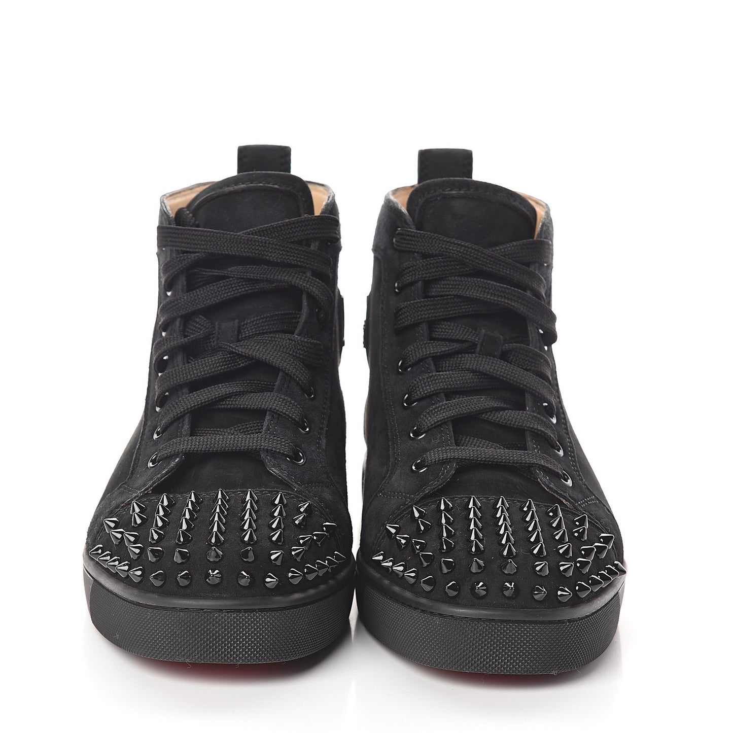Suede Womens Louis Spikes Flat Sneakers 41.5 Black