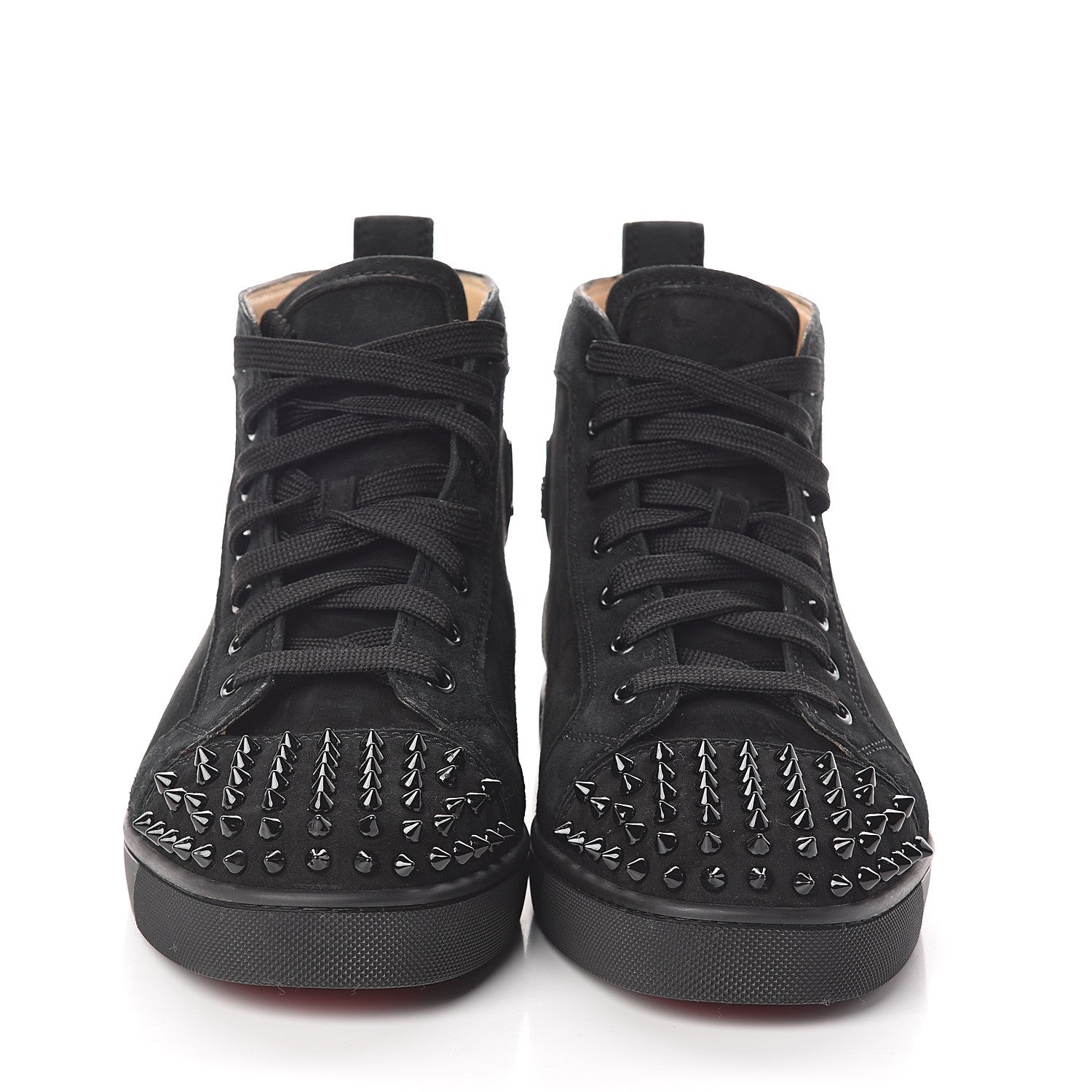 Christian Louboutin Suede Womens Louis Spikes Flat Sneakers 41.5 Black 2 of 7