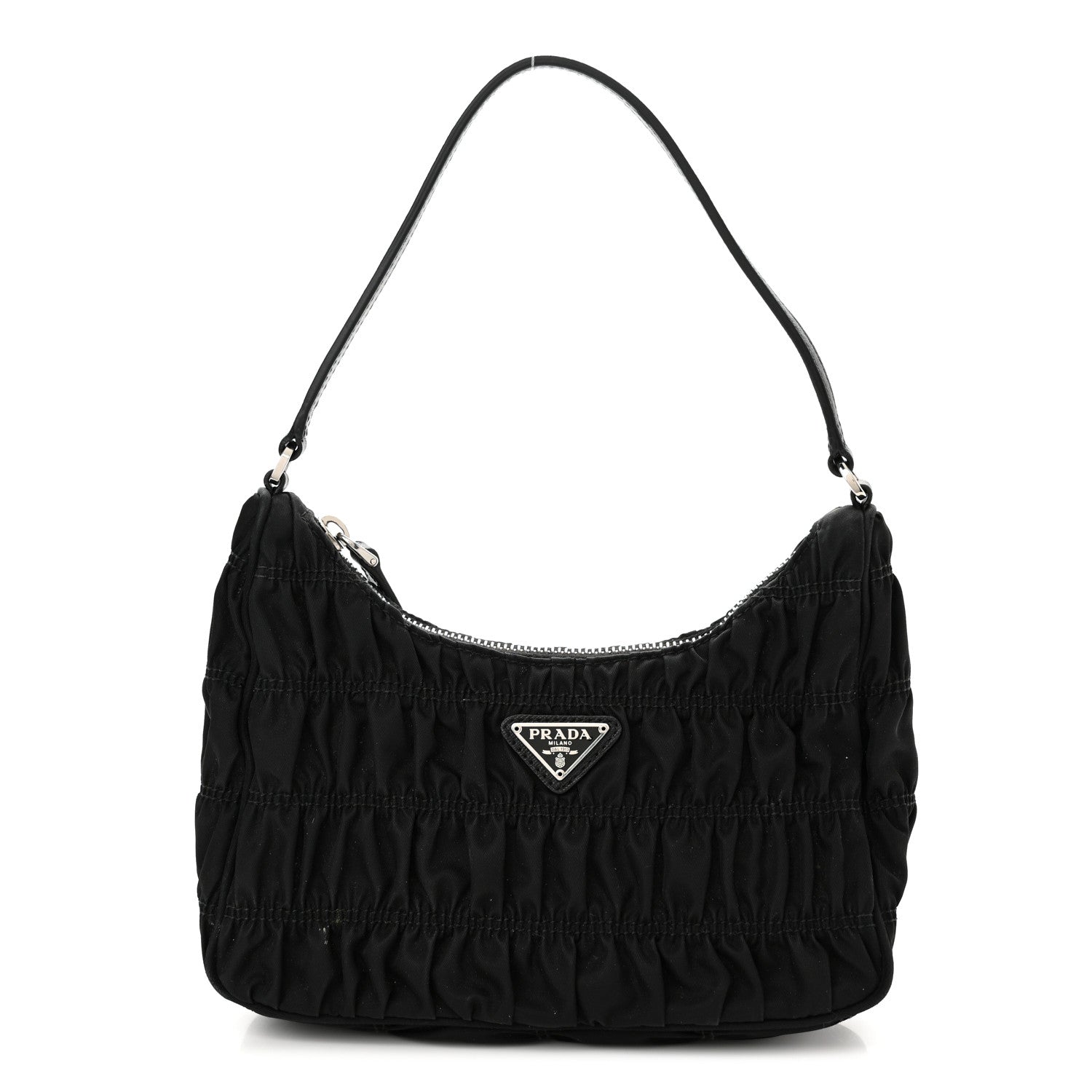 Prada Tessuto Nylon Gaufre Shoulder Bag Black 1 of 10