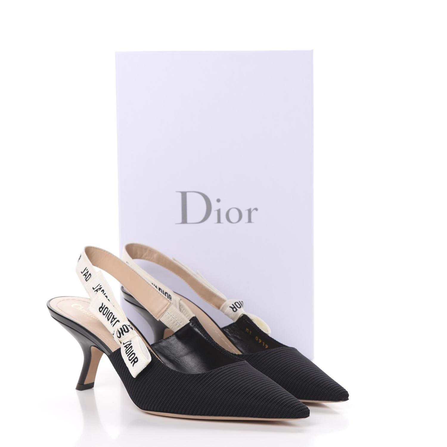 Christian Dior Technical Canvas Ribbon J Adior Slingback 65mm Pumps 40 Black 11 of 11