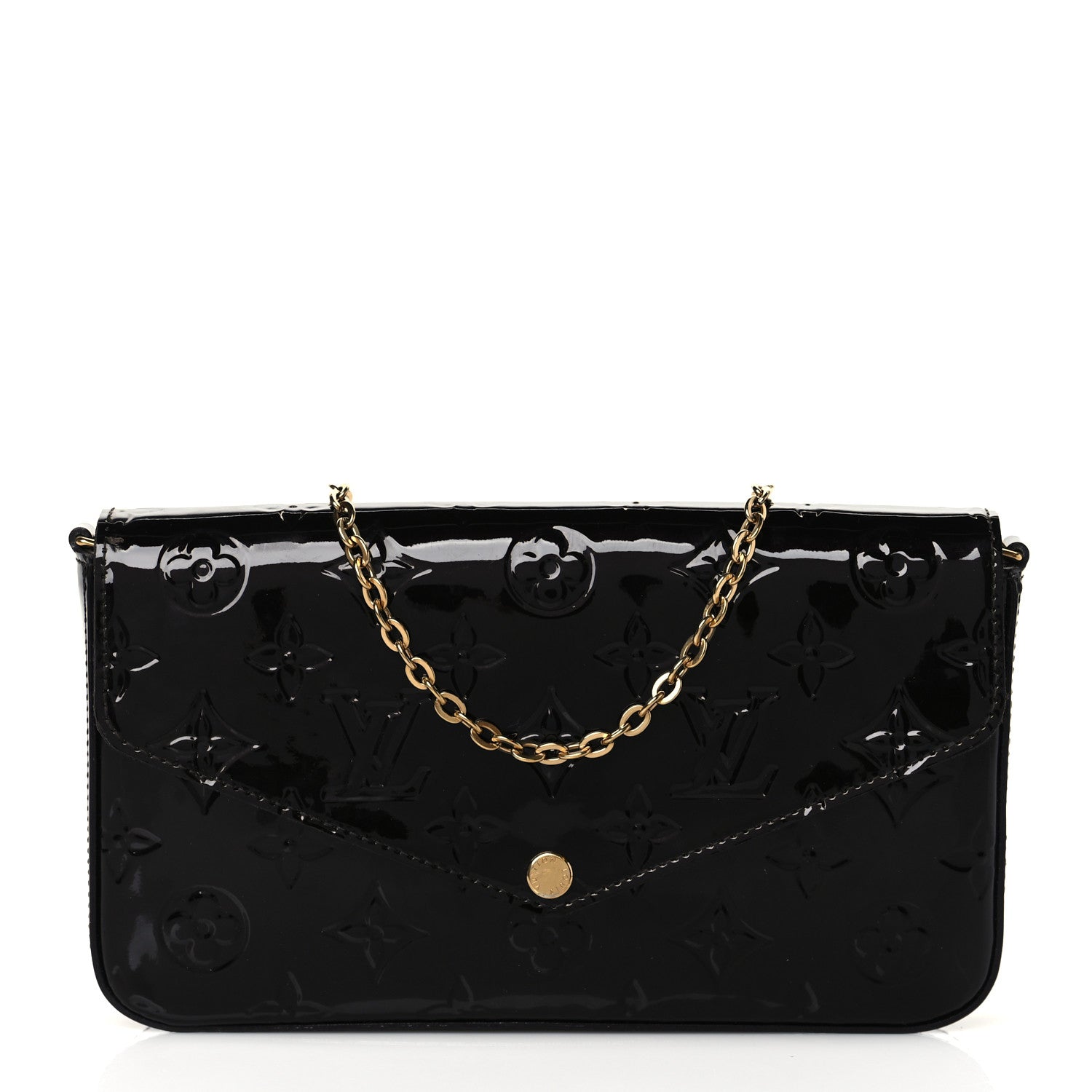 Louis Vuitton Vernis Pochette Felicie Chain Wallet Amarante 3 of 10