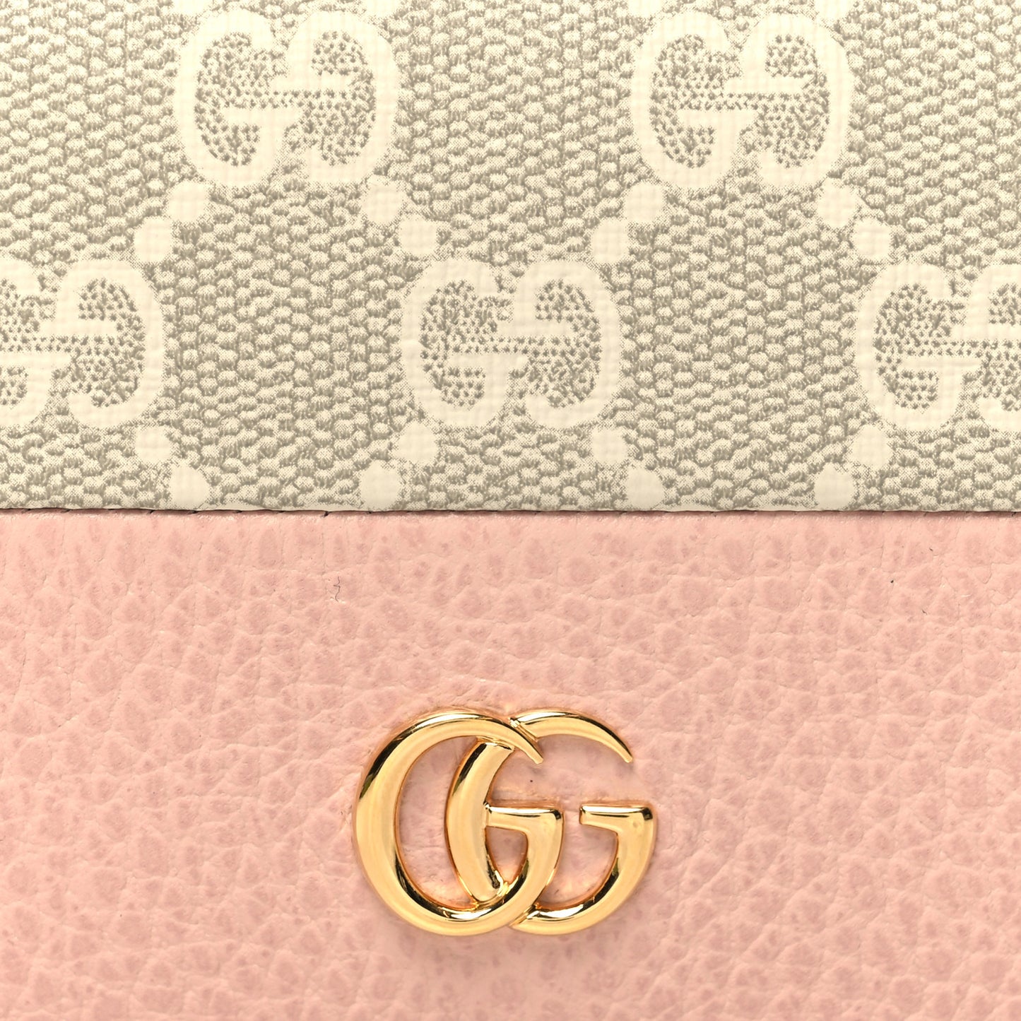 Dollar Calfskin GG Supreme Monogram GG Marmont Card Case Perfect Pink Beige Mystic White
