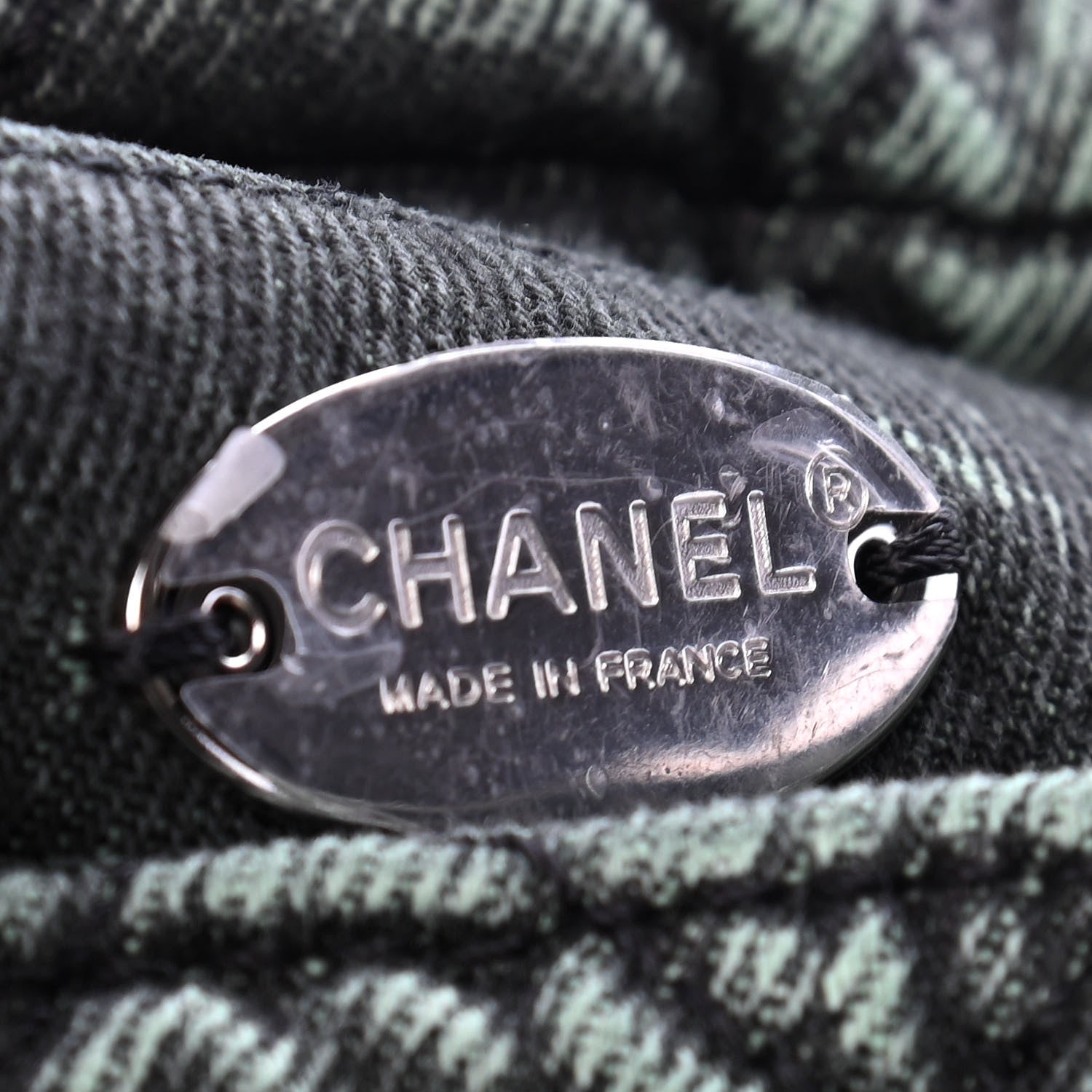 Chanel Denim Quilted Denimpression Flap Green Black 6 of 9