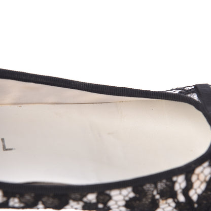 Chanel Lace Grosgrain Cap Toe CC Ballerina Flats 40.5 Black 15 of 16