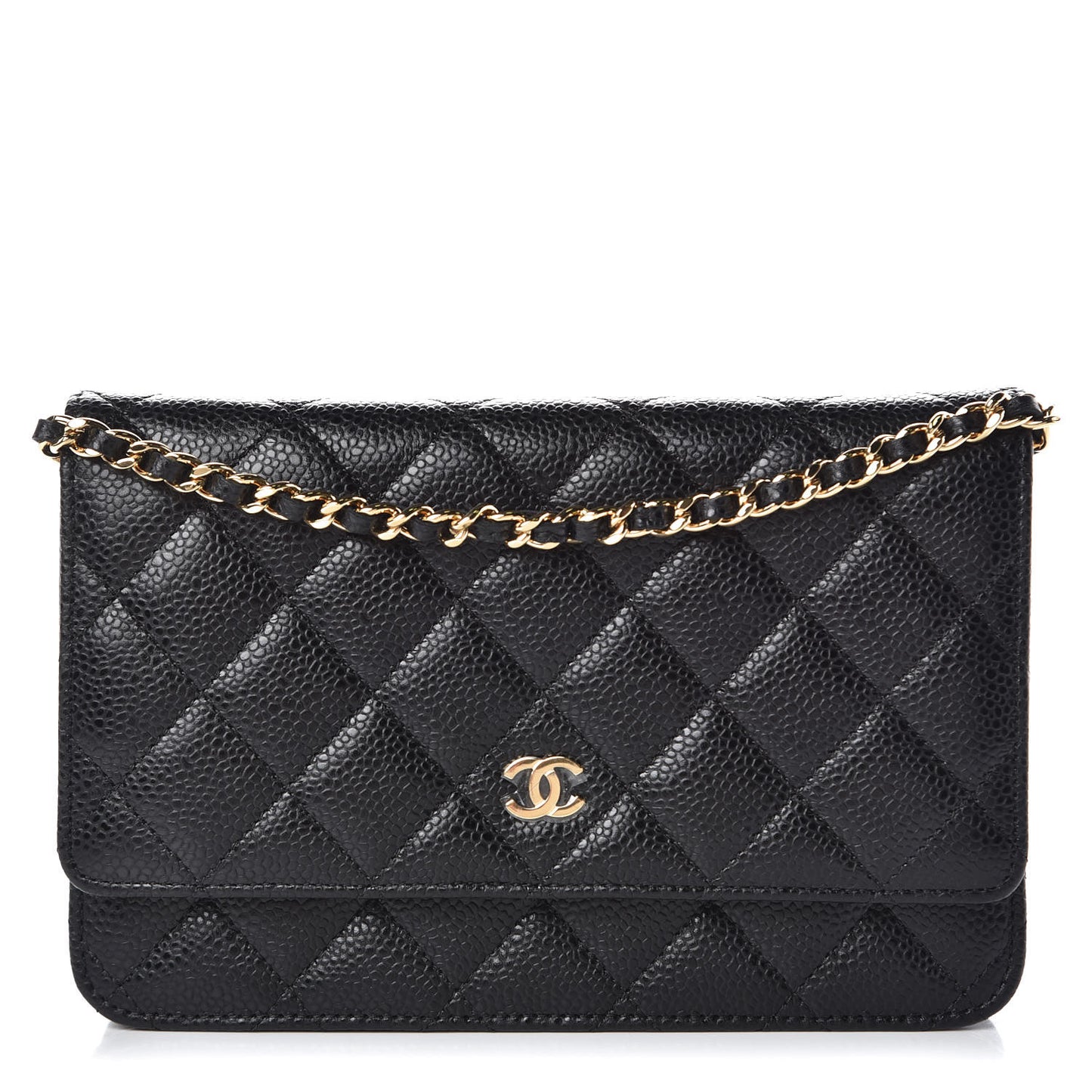 Caviar Quilted Wallet On Chain WOC Black