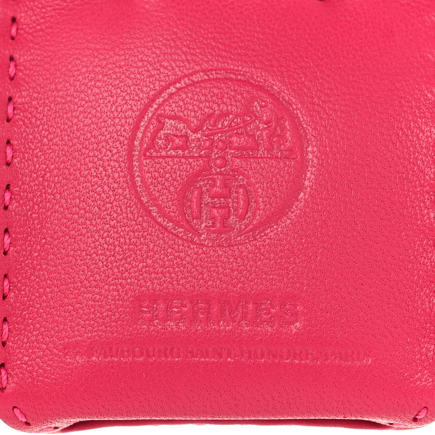 Hermes Milo Lambskin Swift Shopping Bag Charm Rose Mexico 3 of 4