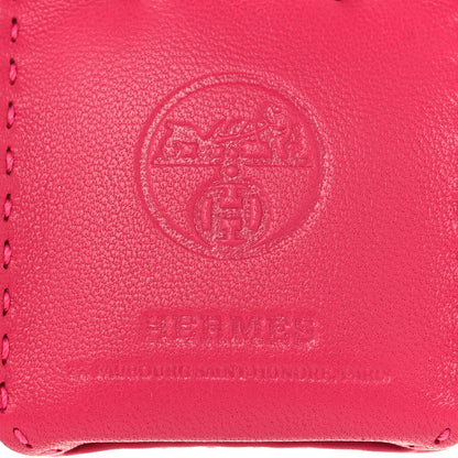 Hermes Milo Lambskin Swift Shopping Bag Charm Rose Mexico 3 of 4