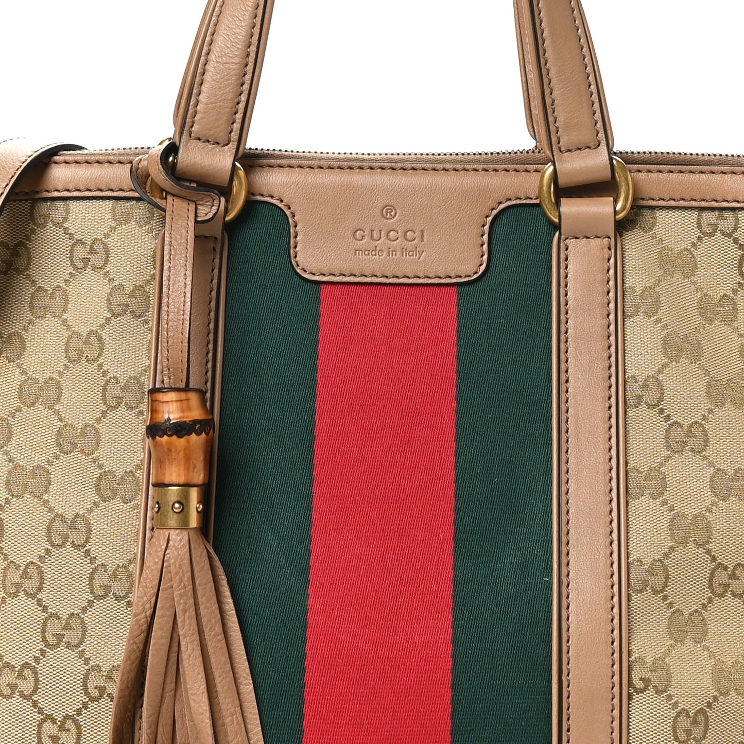 Monogram Web Medium Rania Top Handle Bag Khaki
