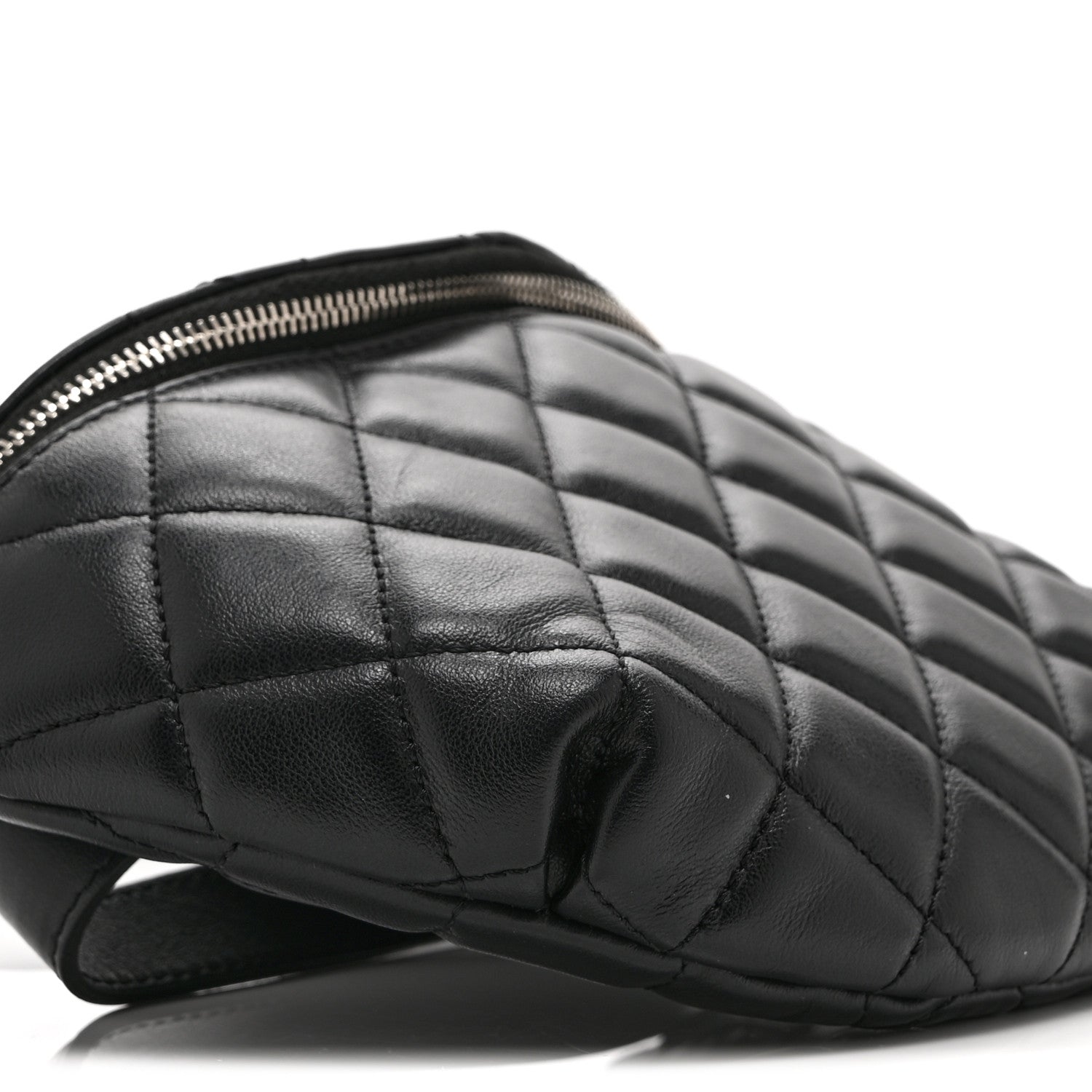 Chanel Calfskin Quilted Uniform Waist Belt Bag Black 9 of 10