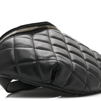 Chanel Calfskin Quilted Uniform Waist Belt Bag Black 9 of 10
