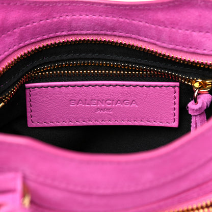Balenciaga Baby Daim Suede Gold Metallic Edge Hardware Mini City Rose Fluo 9 of 16