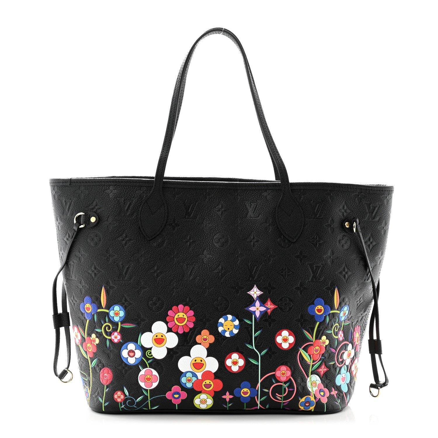 Louis Vuitton LV X TM Empreinte Flowers Neverfull MM Black 1 of 10
