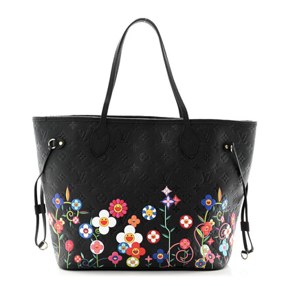 Louis Vuitton LV X TM Empreinte Flowers Neverfull MM Black 1 of 10