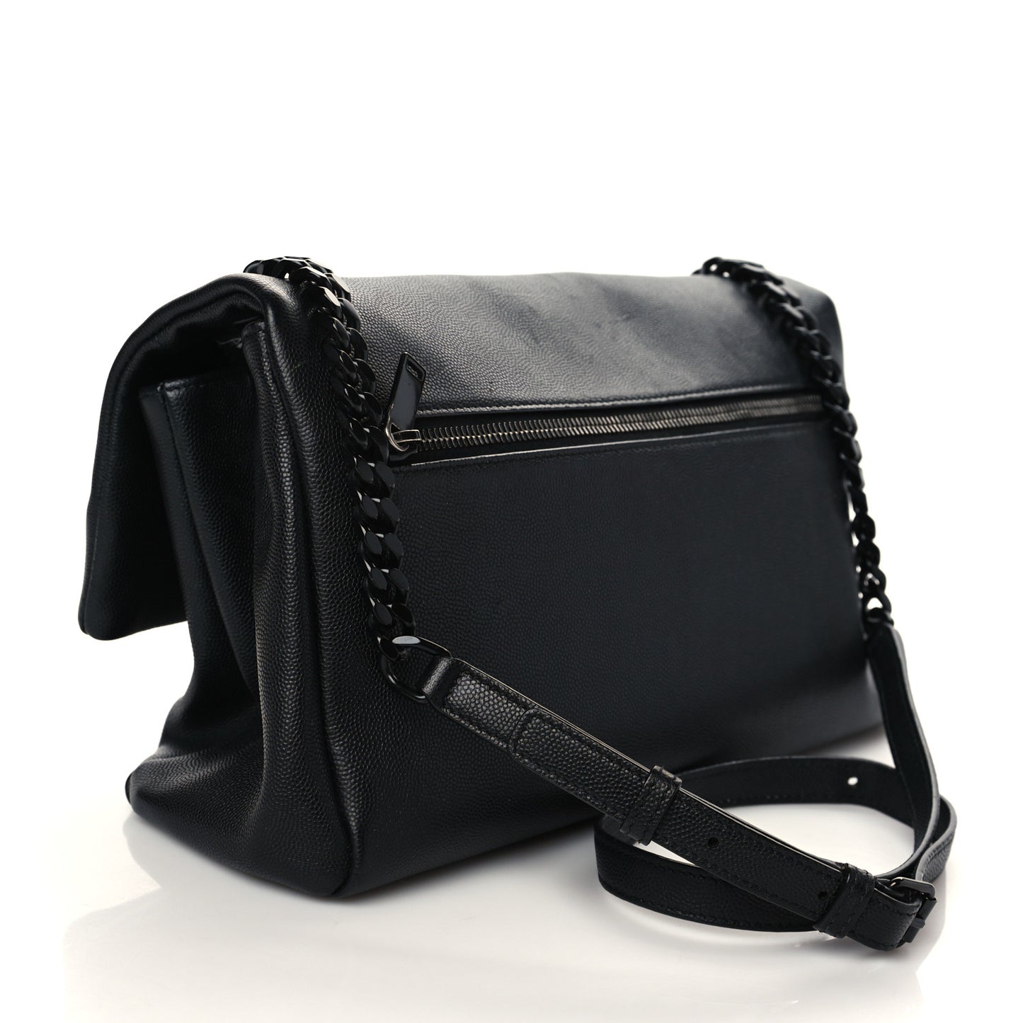 Grain De Poudre Medium West Hollywood Monogram Fold-Over Black