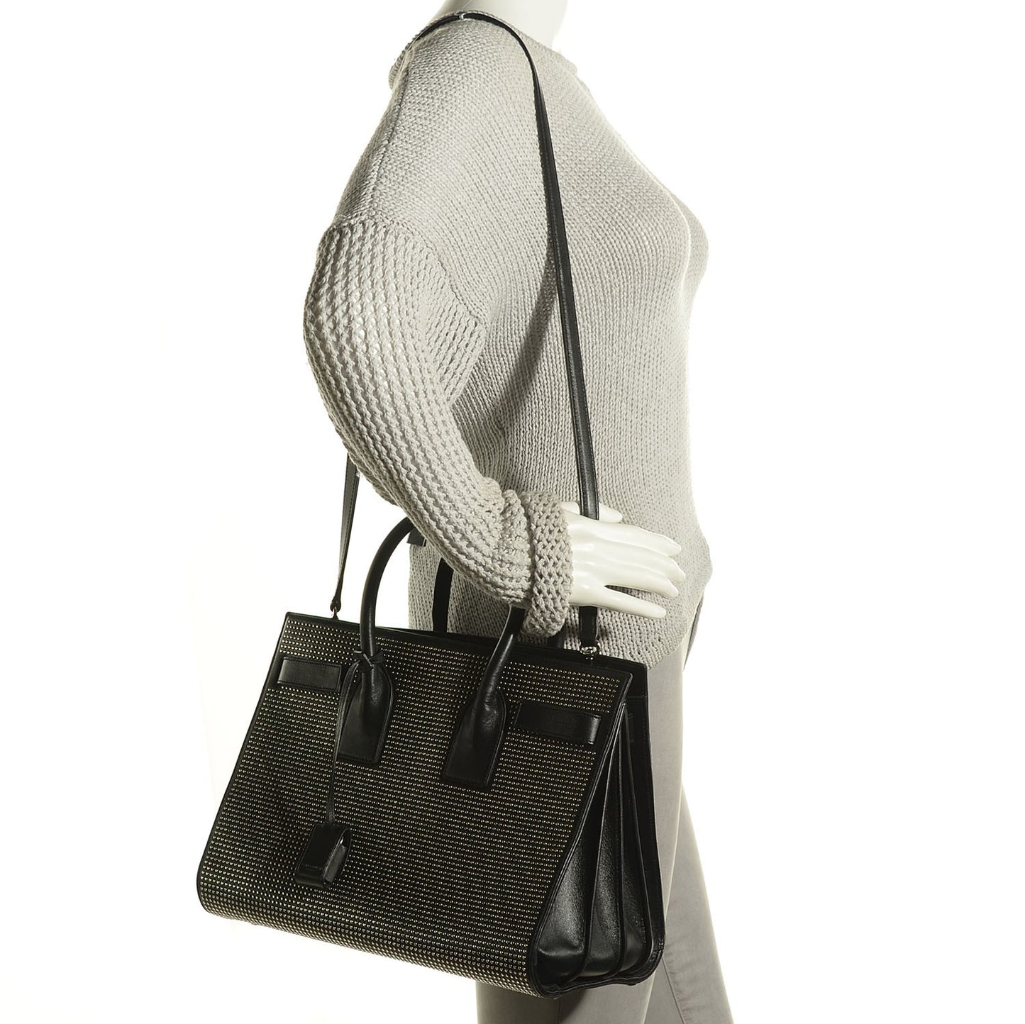 Calfskin Studded Sac De Jour Small Black