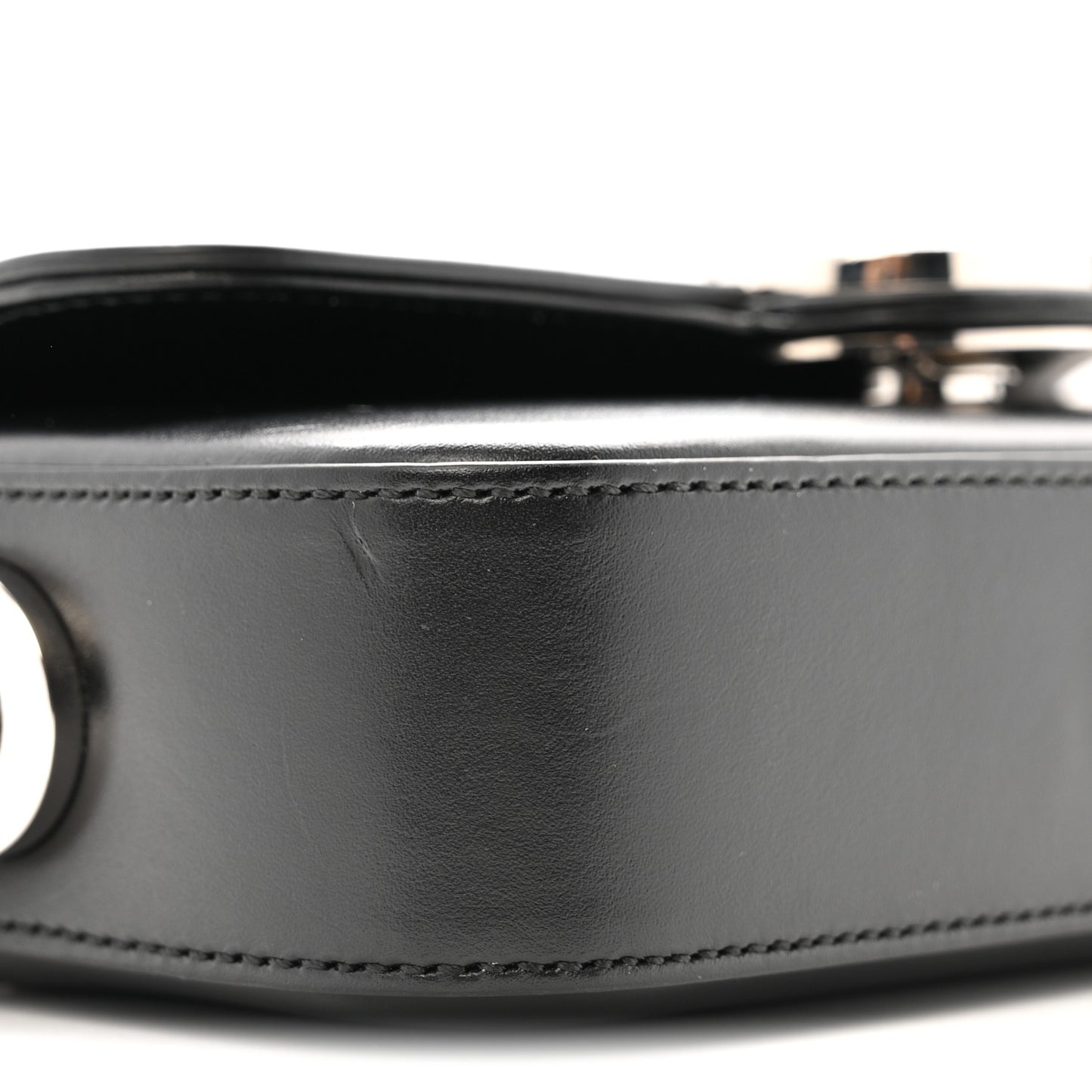 Senna Calfskin Petite GG Top Handle Shoulder Bag Black