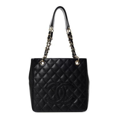 Chanel Caviar Quilted Petit Shopping Tote PST Black 1 of 10