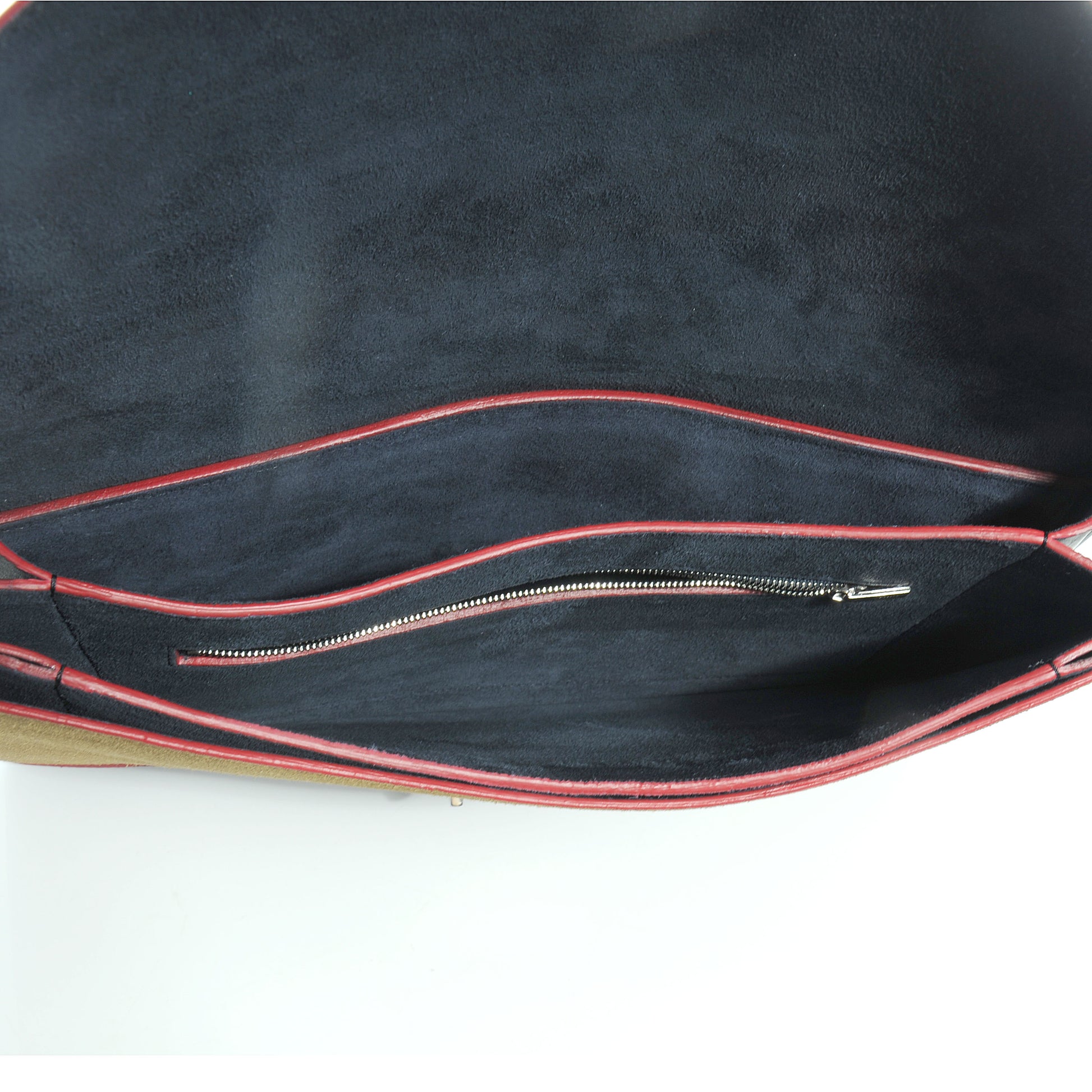 Celine Calfskin Suede Diamond Clutch Jungle 5 of 8
