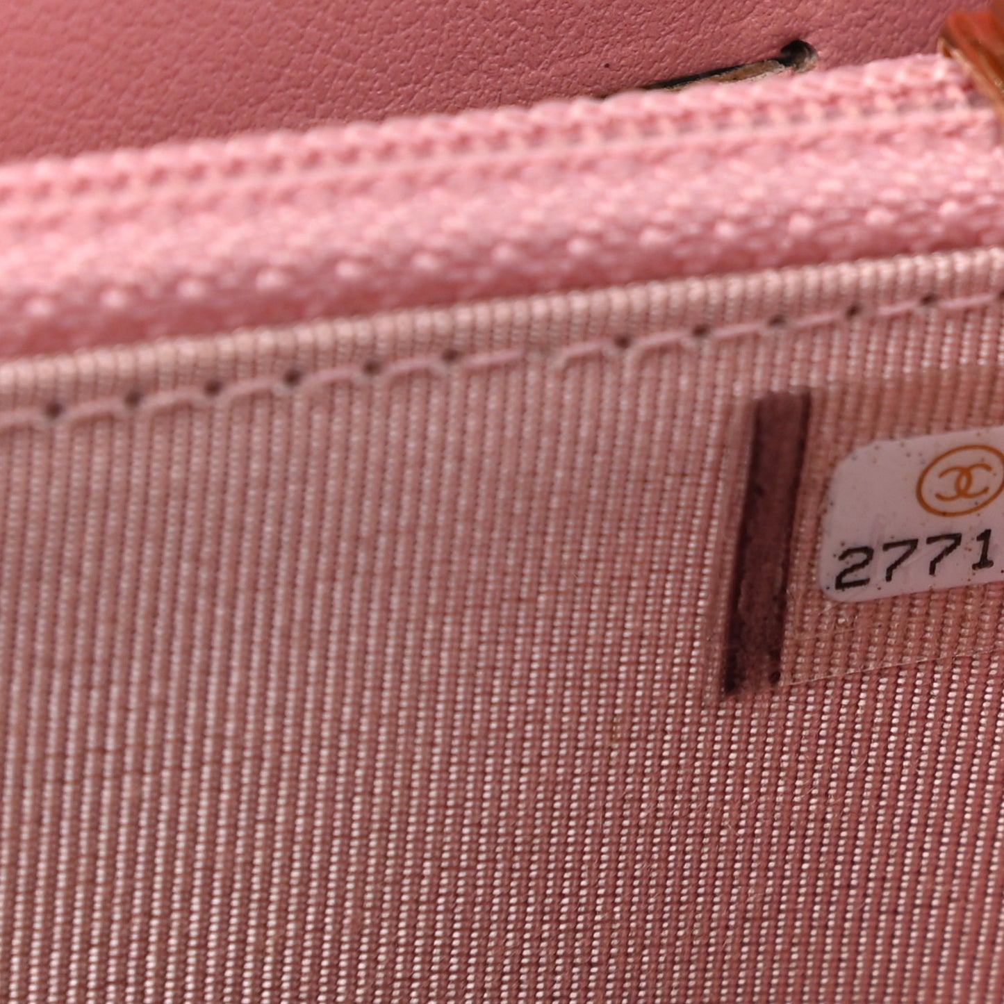 Iridescent Caviar Quilted Medium Zip Around Wallet Pink