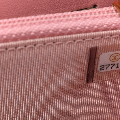 Chanel Iridescent Caviar Quilted Medium Zip Around Wallet Pink 8 of 9