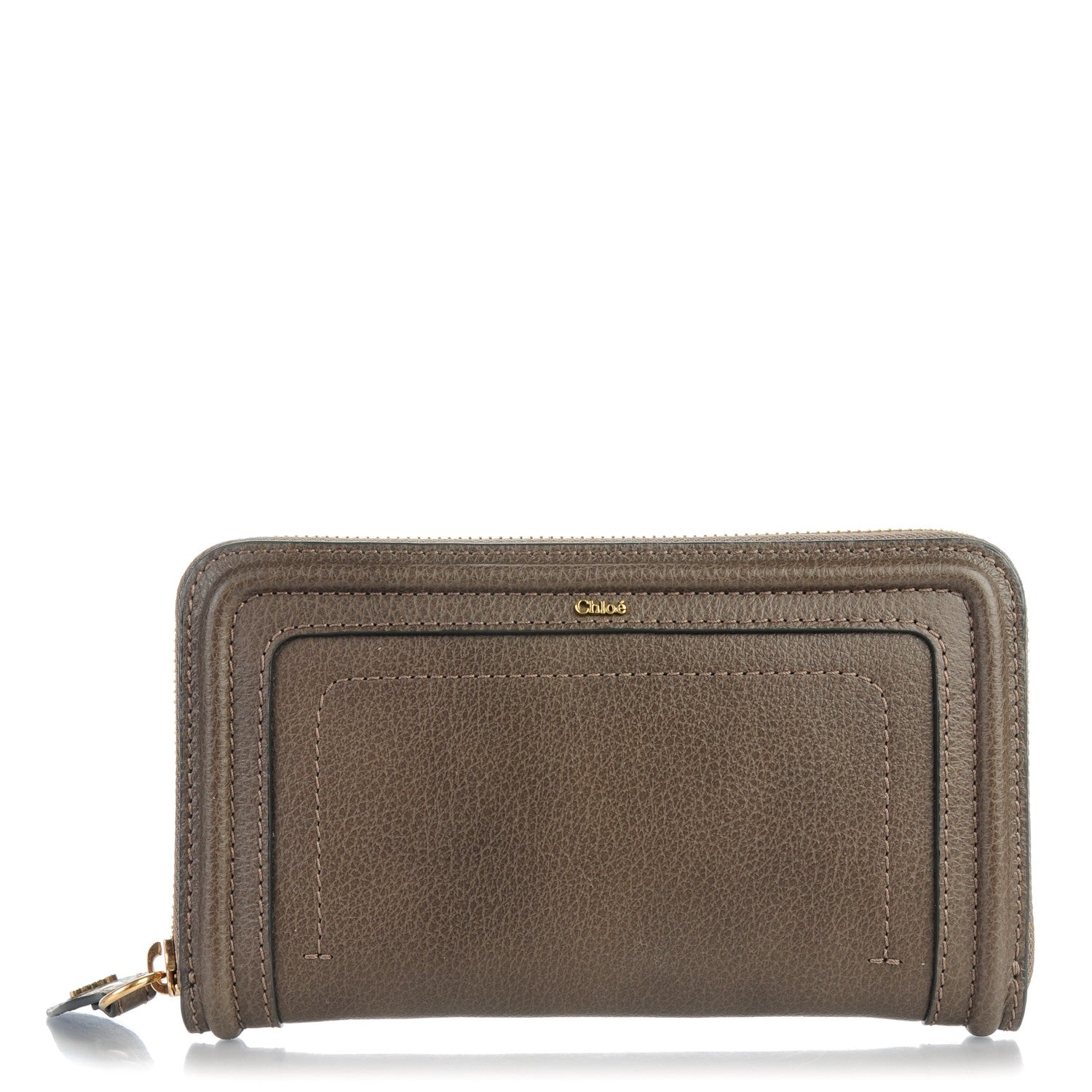 Chloe Grained Calfskin Paraty Long Zip Around Wallet Rock 1 of 8