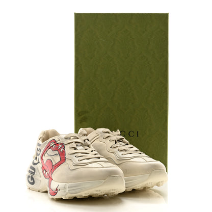 Gucci Calfskin Mouth Print Womens Rhyton Sneakers 40 Ivory 9 of 9