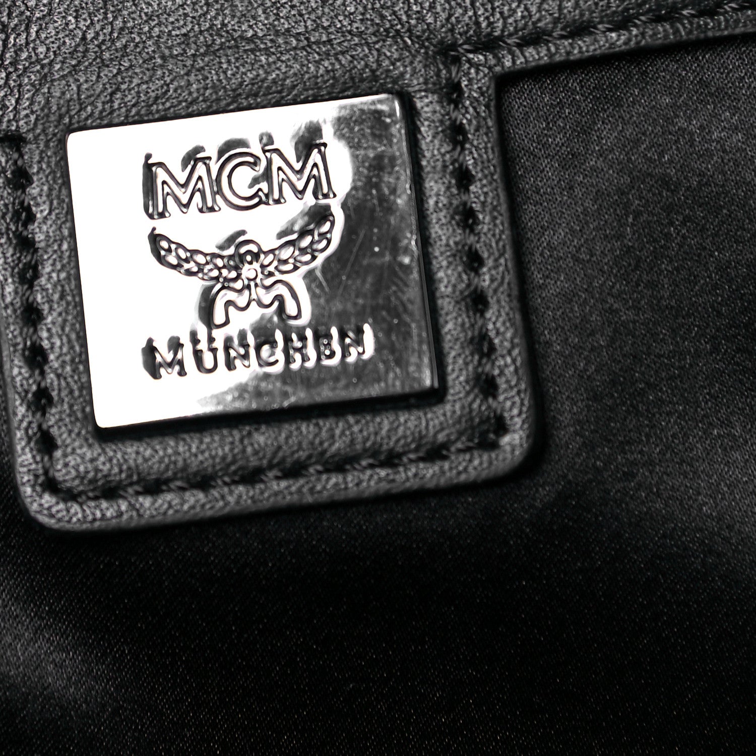 MCM Calfskin Medium Studded Backpack Black 5 of 13