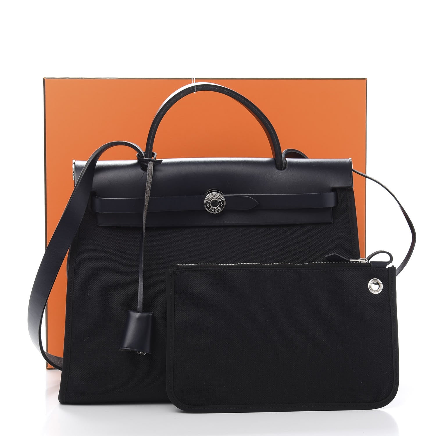 Hermes Military Toile Vache Hunter Herbag Zip PM 31 Bleu Marine 14 of 14