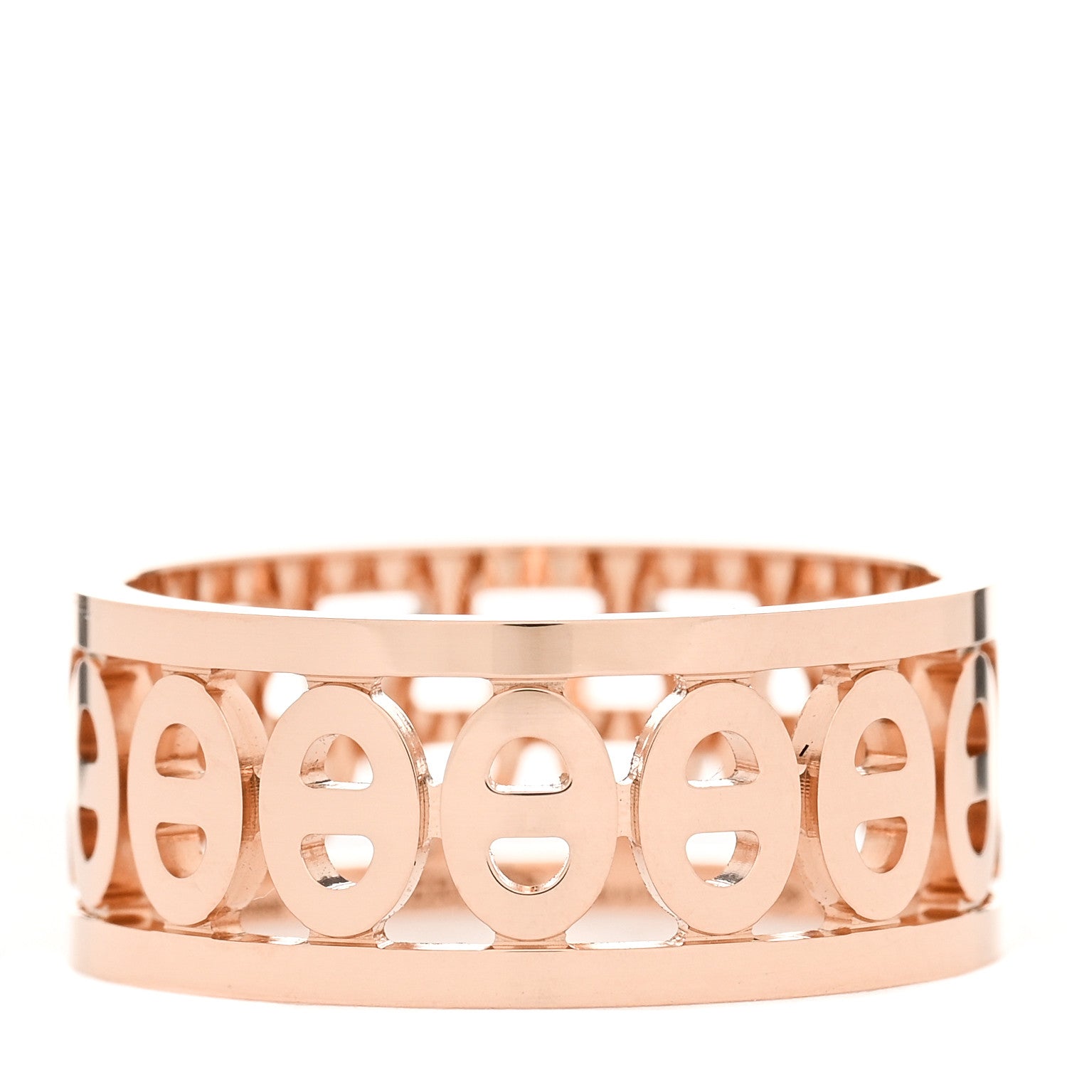 Hermes 18K Rose Gold PM Chaine d'Ancre Divine Ring 53 6.25 1 of 4