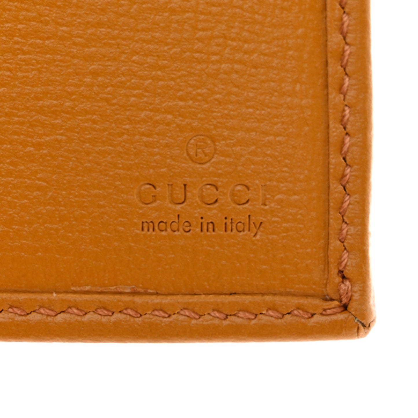 GG Supreme Monogram Textured Calfskin Retro Interlocking G Passport Case Beige Yellow