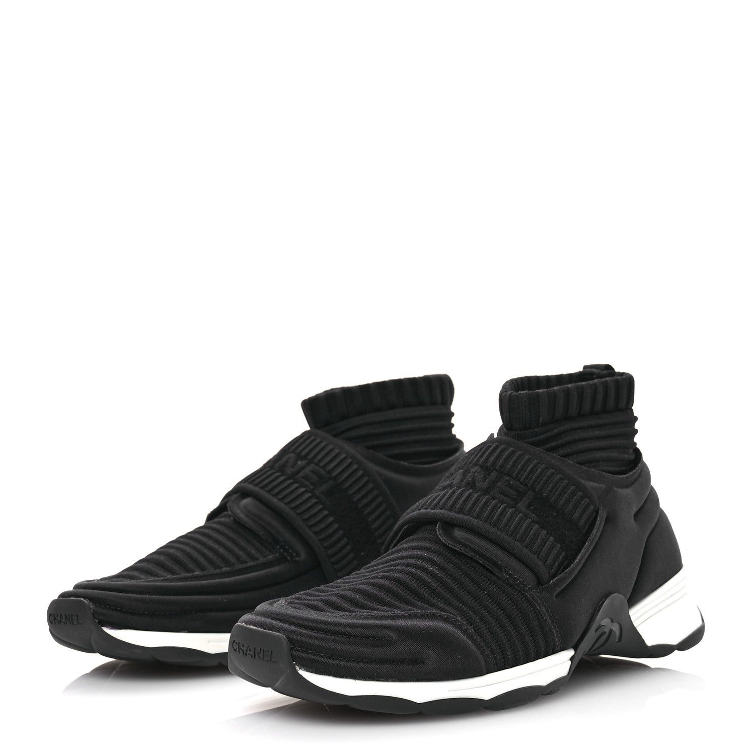 Chanel Stretch Fabric CC Sneakers 37 Black 3 of 7