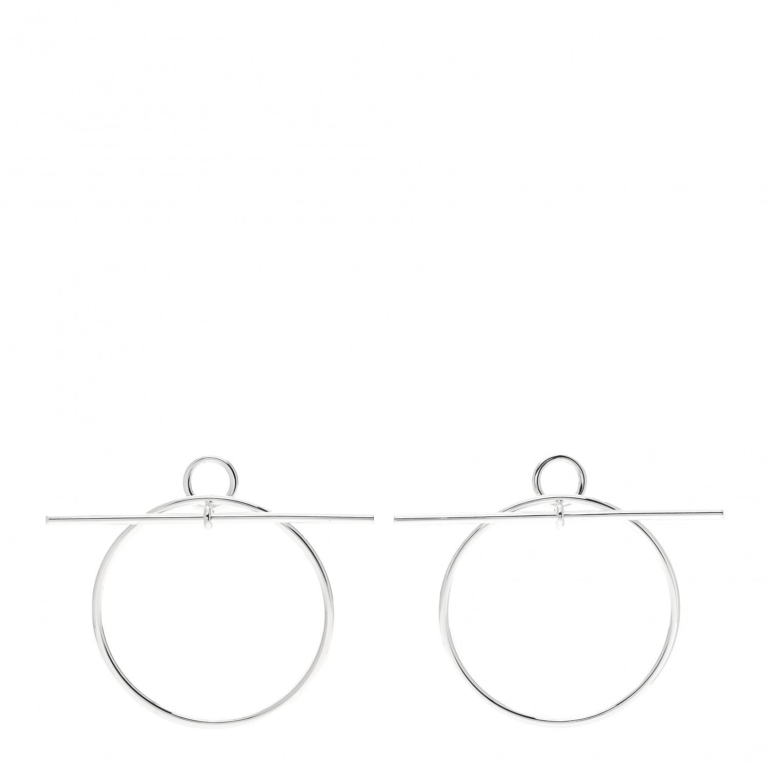 Hermes Sterling Silver MM Loop Earrings 1 of 6